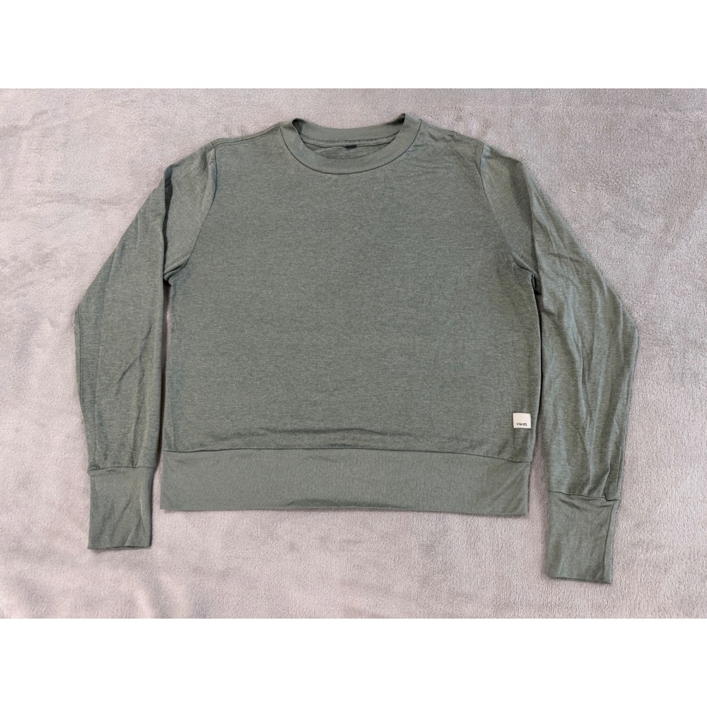 Vuori Heathered Sage Green Long Sleeve Crewneck Top VW133 Womens Small